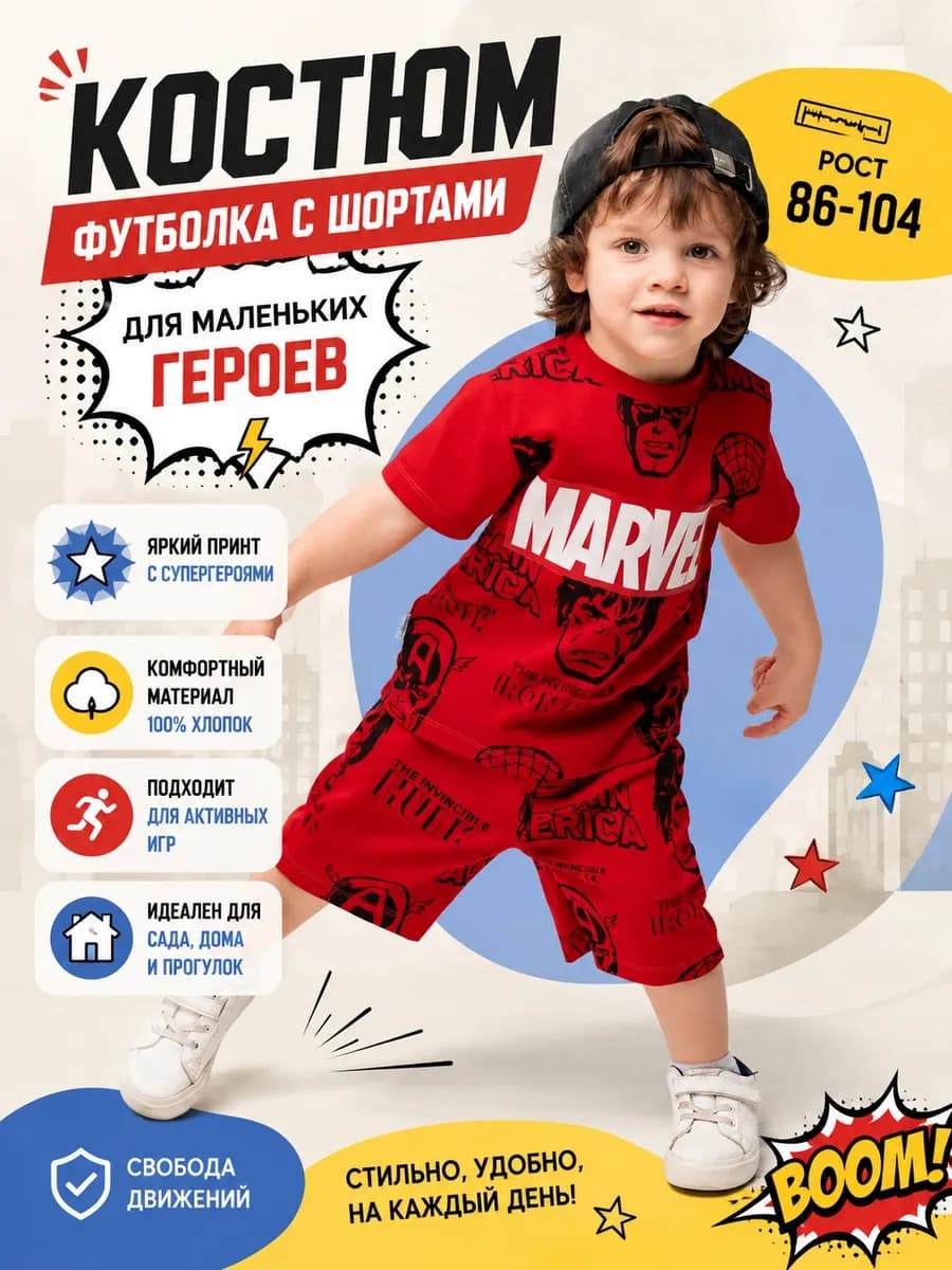 Костюм летний футболка с шортами