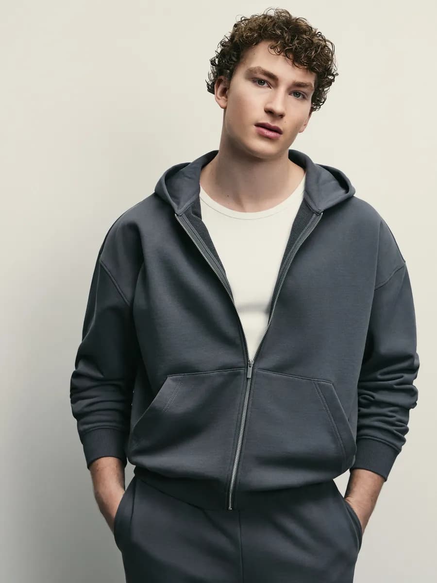 Худи свободное комплектное с капюшоном без начеса