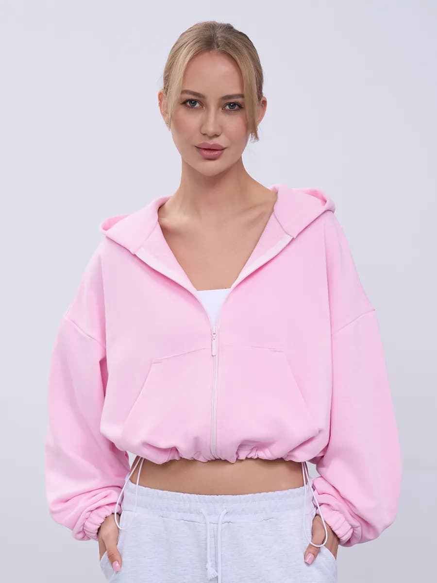 Толстовка на молнии укороченная