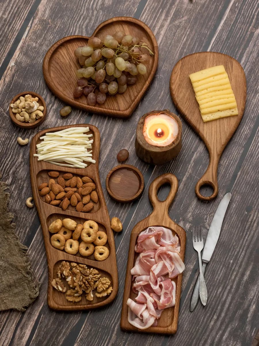 Набор деревянных менажниц из дуба 6 предметов