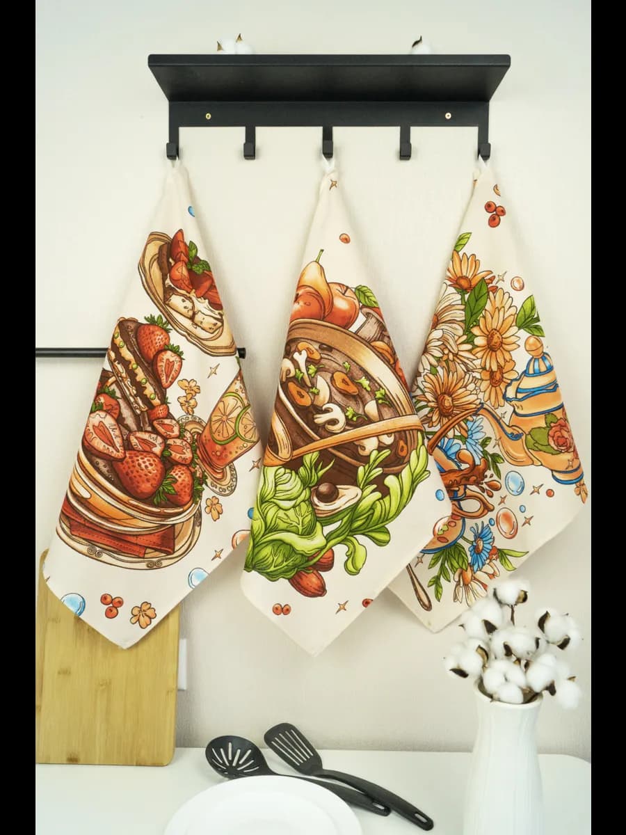 Полотенце кухонное для посуды набор из 3 шт