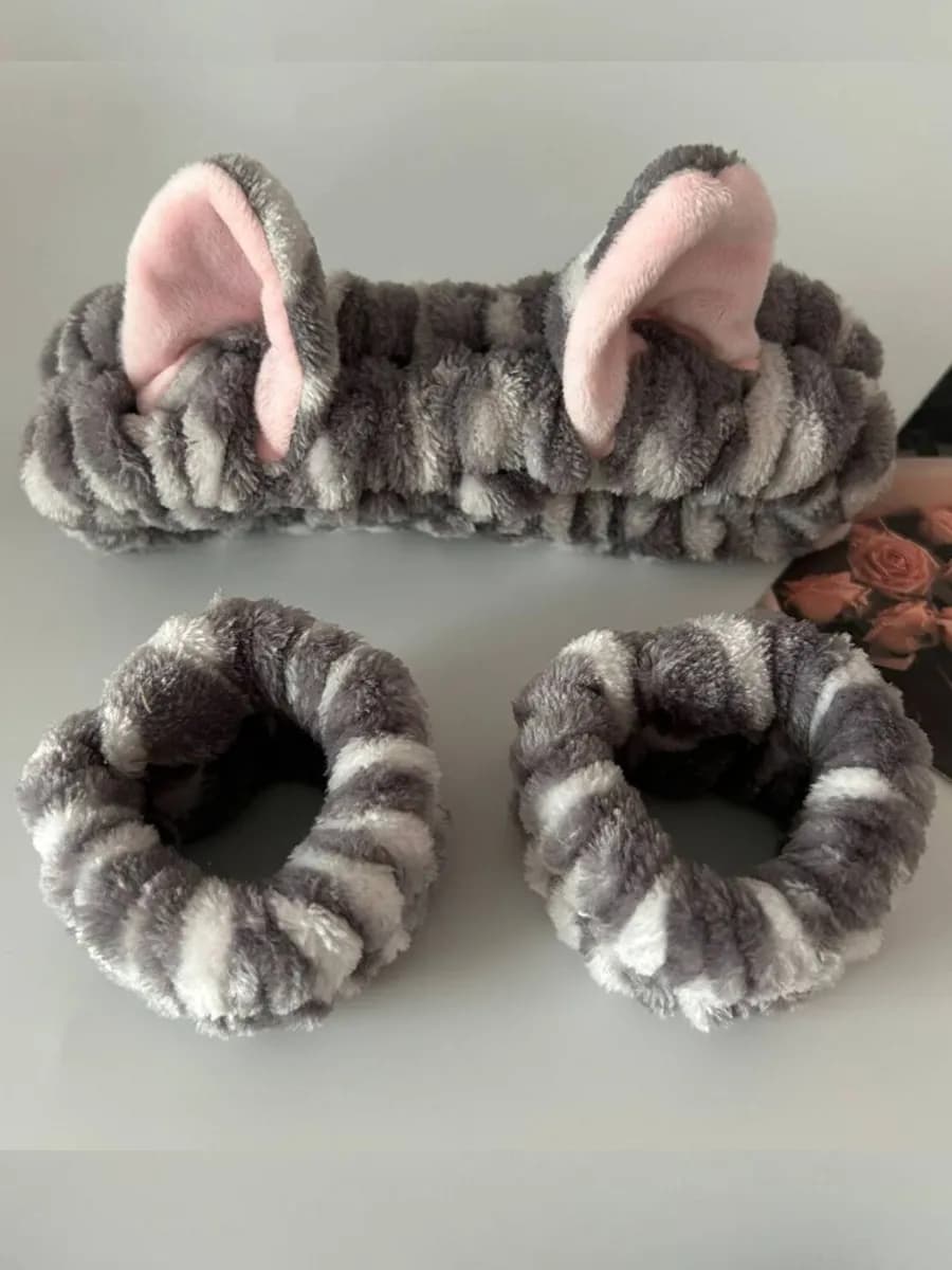 Ободок и нарукавники для умывания кошка с ушками