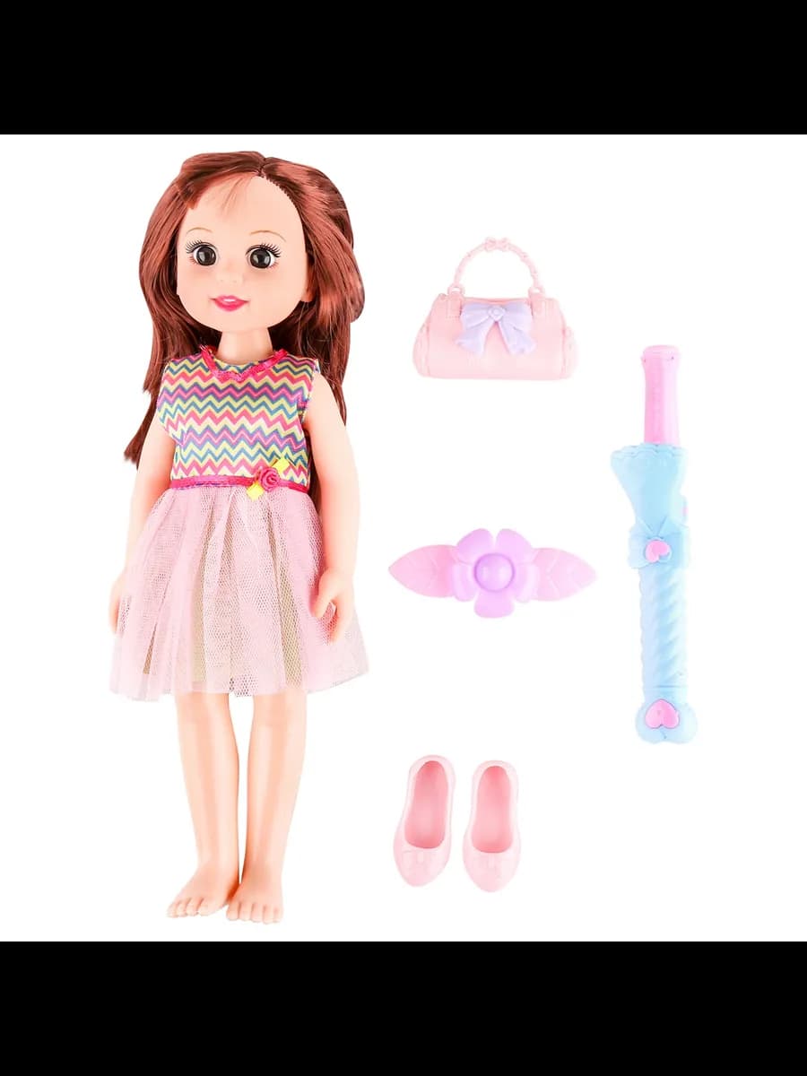 Большая кукла для девочки в платье с аксессуарами - фото 1