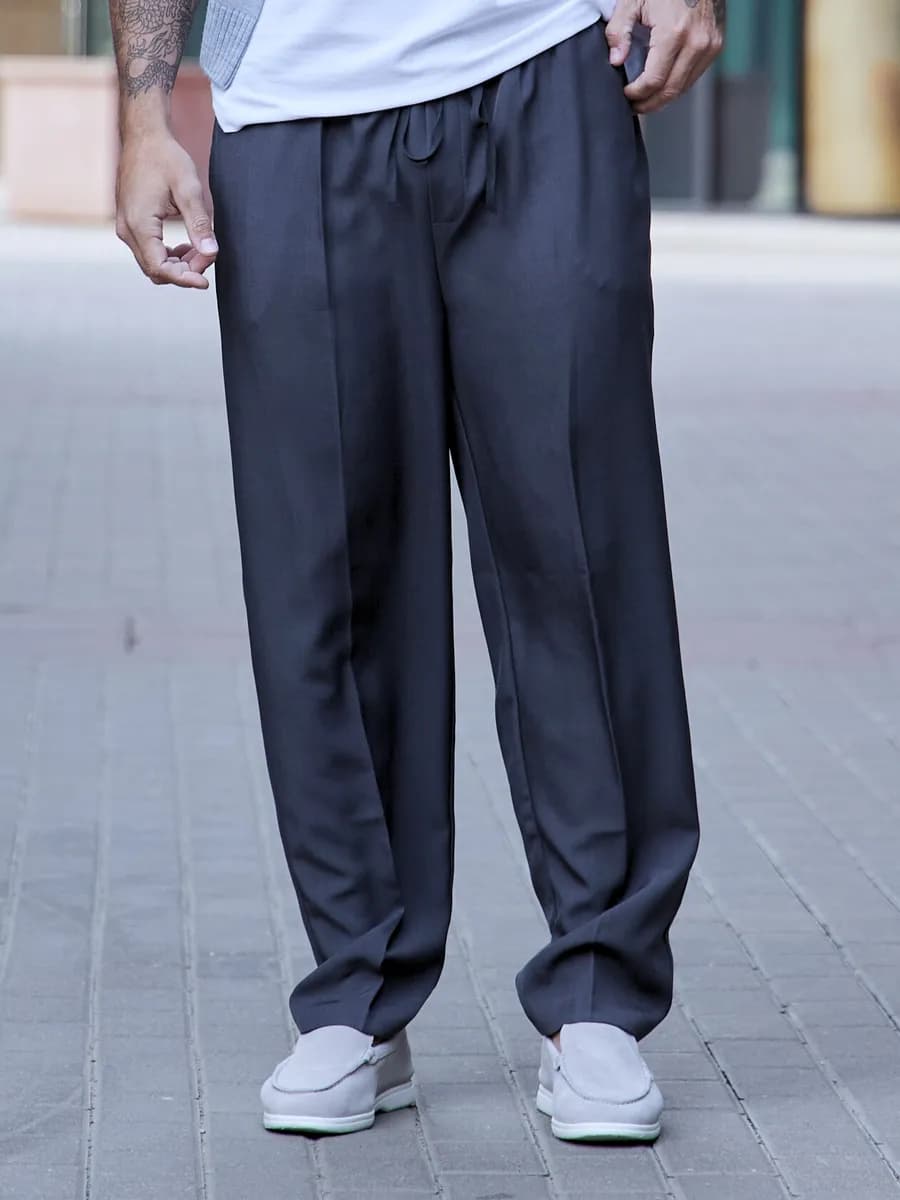 Брюки классические прямые на резинке