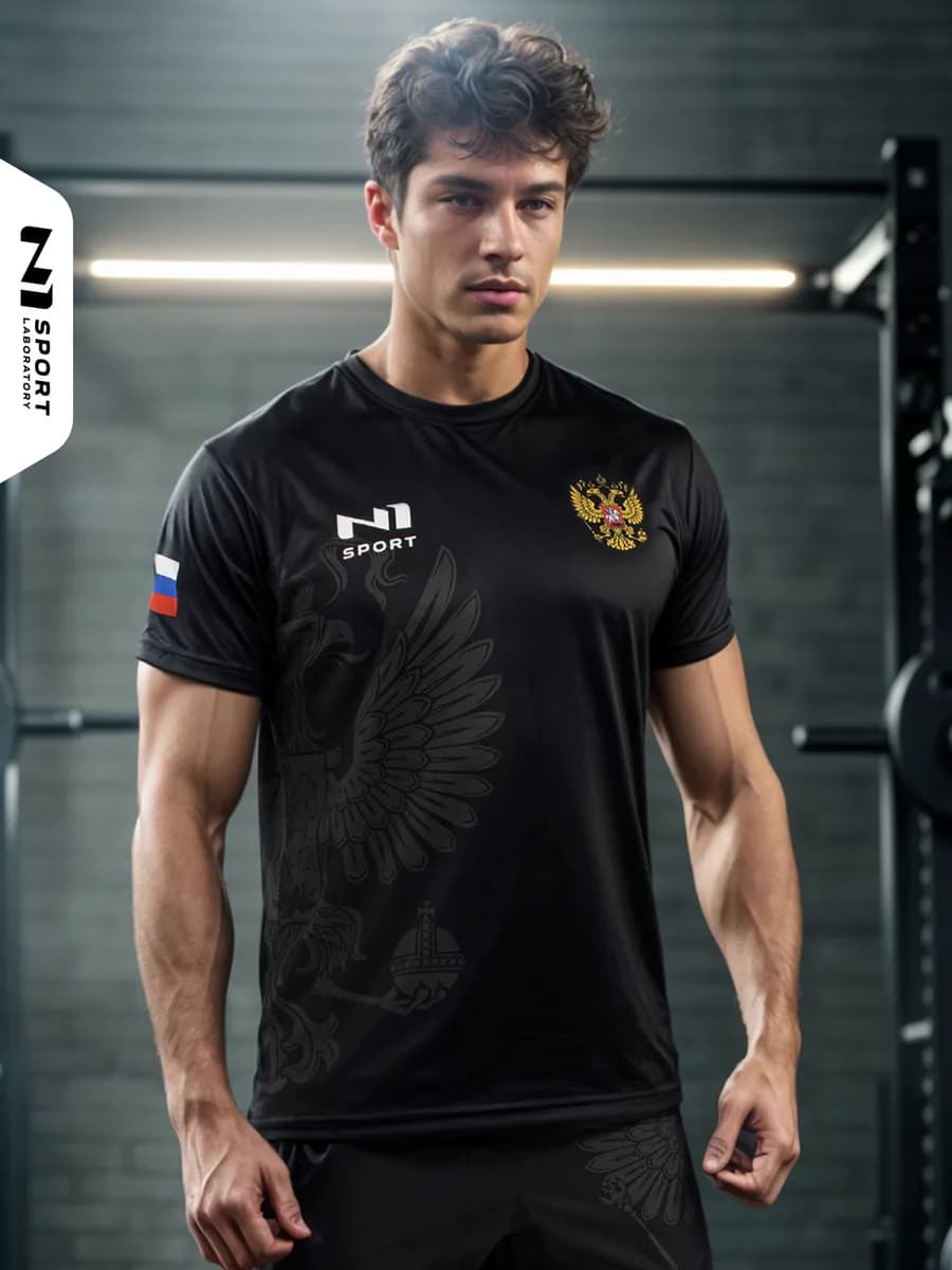 Спортивная футболка Россия для тренировок в зале