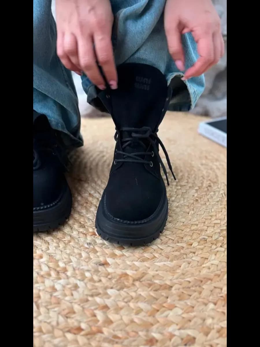 Ботинки замшевые miu miu