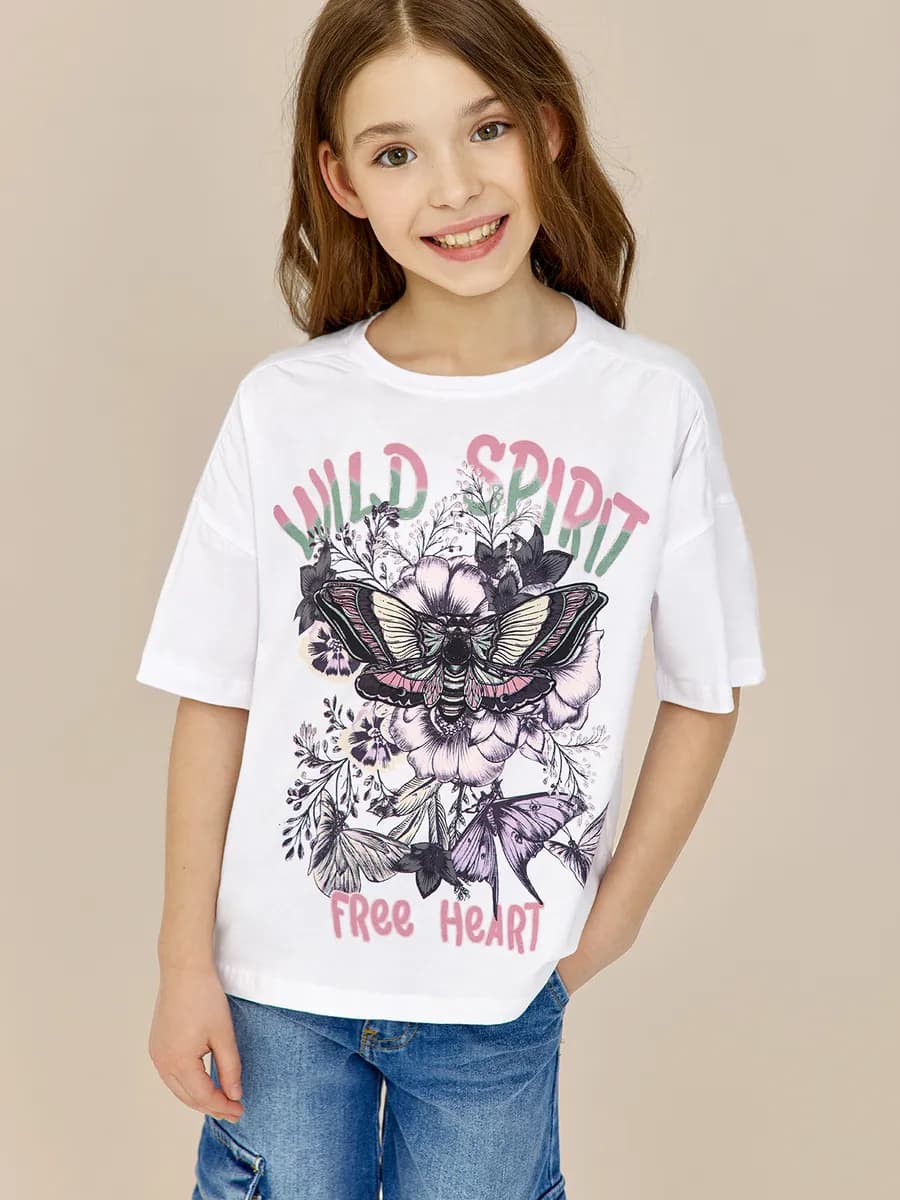 Футболка оверсайз с принтом Wild spirit