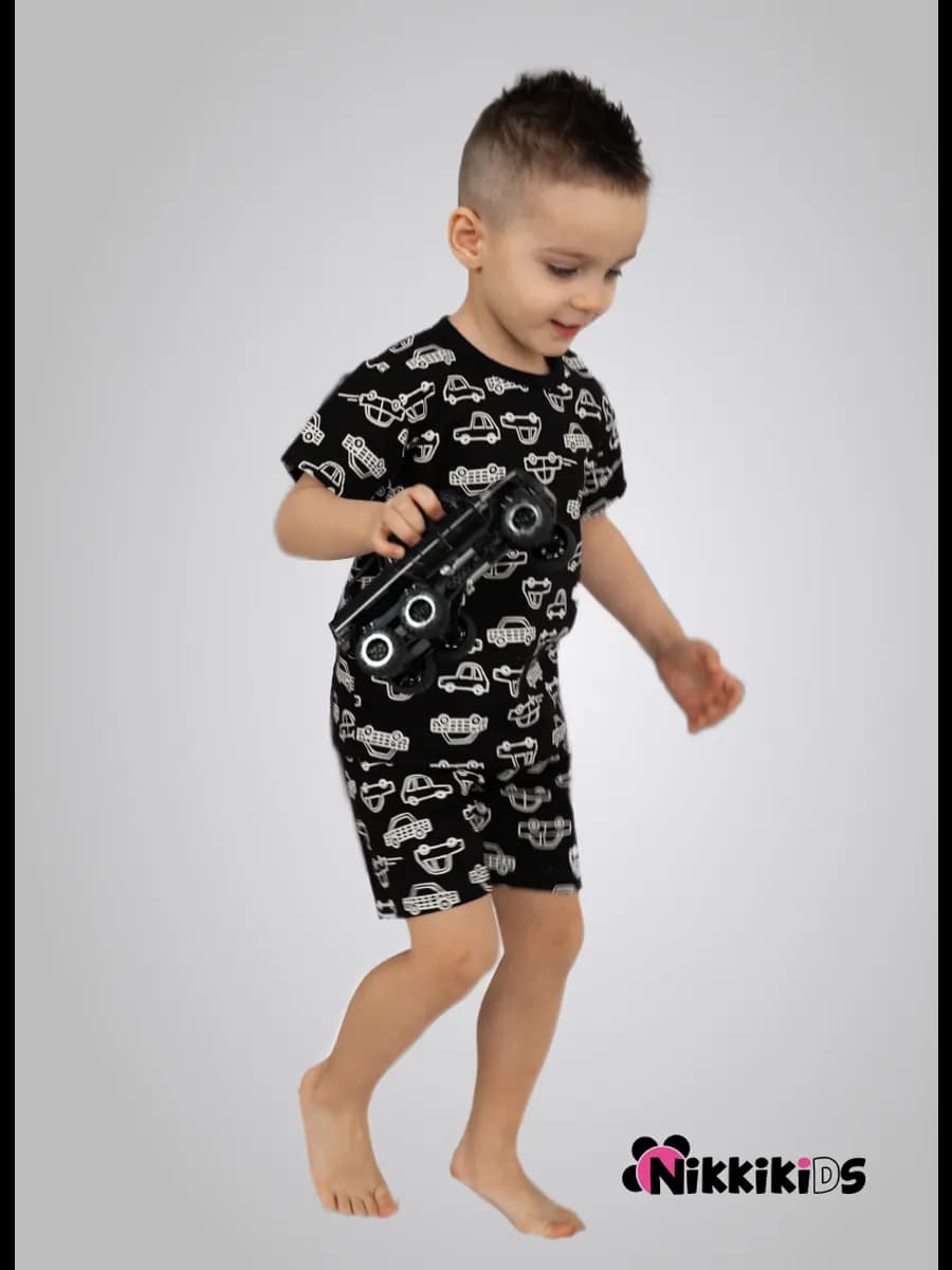 Пижама детская с футболкой и шортами - фото 1