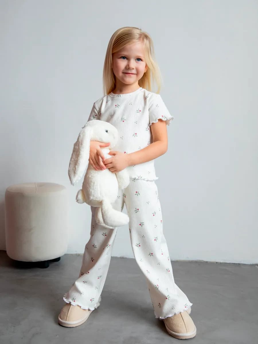 Пижама для девочки со штанами трикотажная