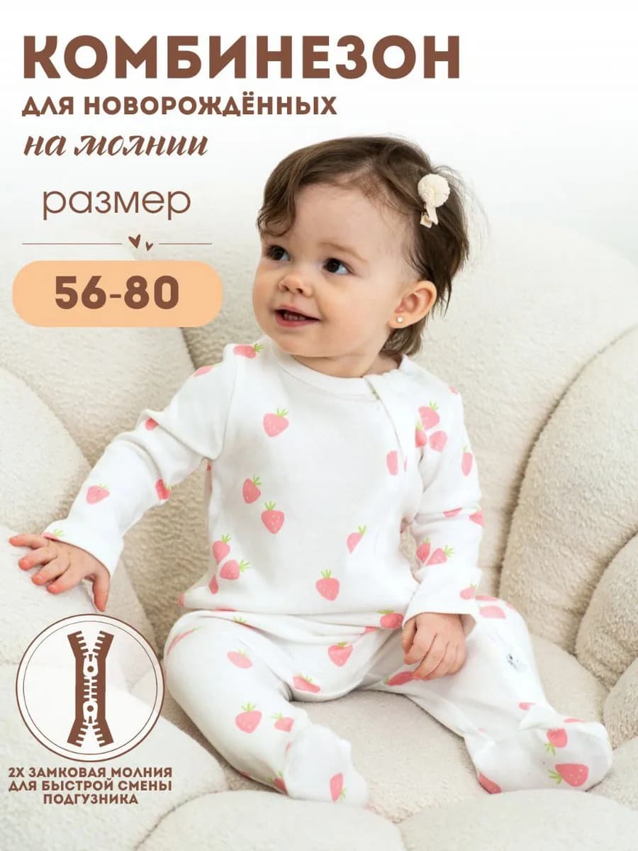 Слип для новорожденных на молнии Комбинезон для малыша