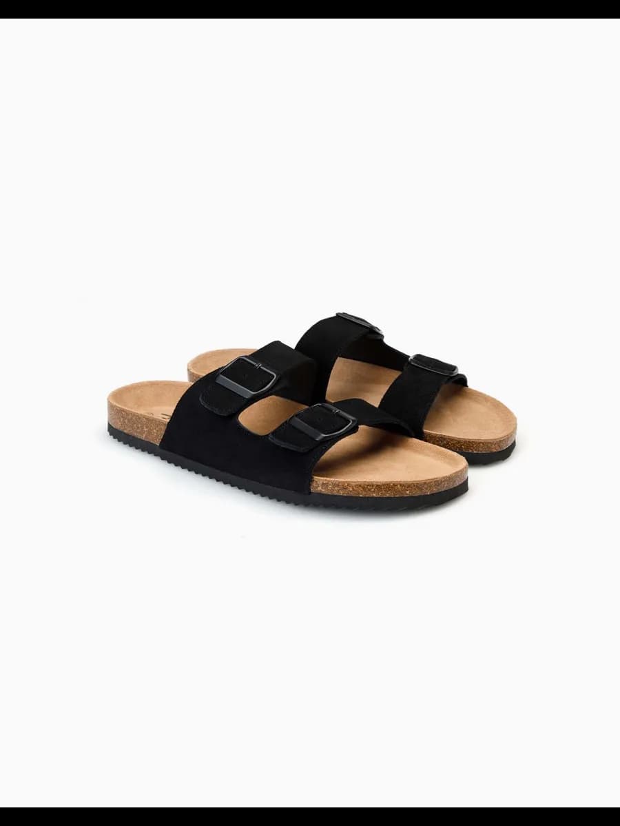 Чёрные сандалии из натуральной кожи