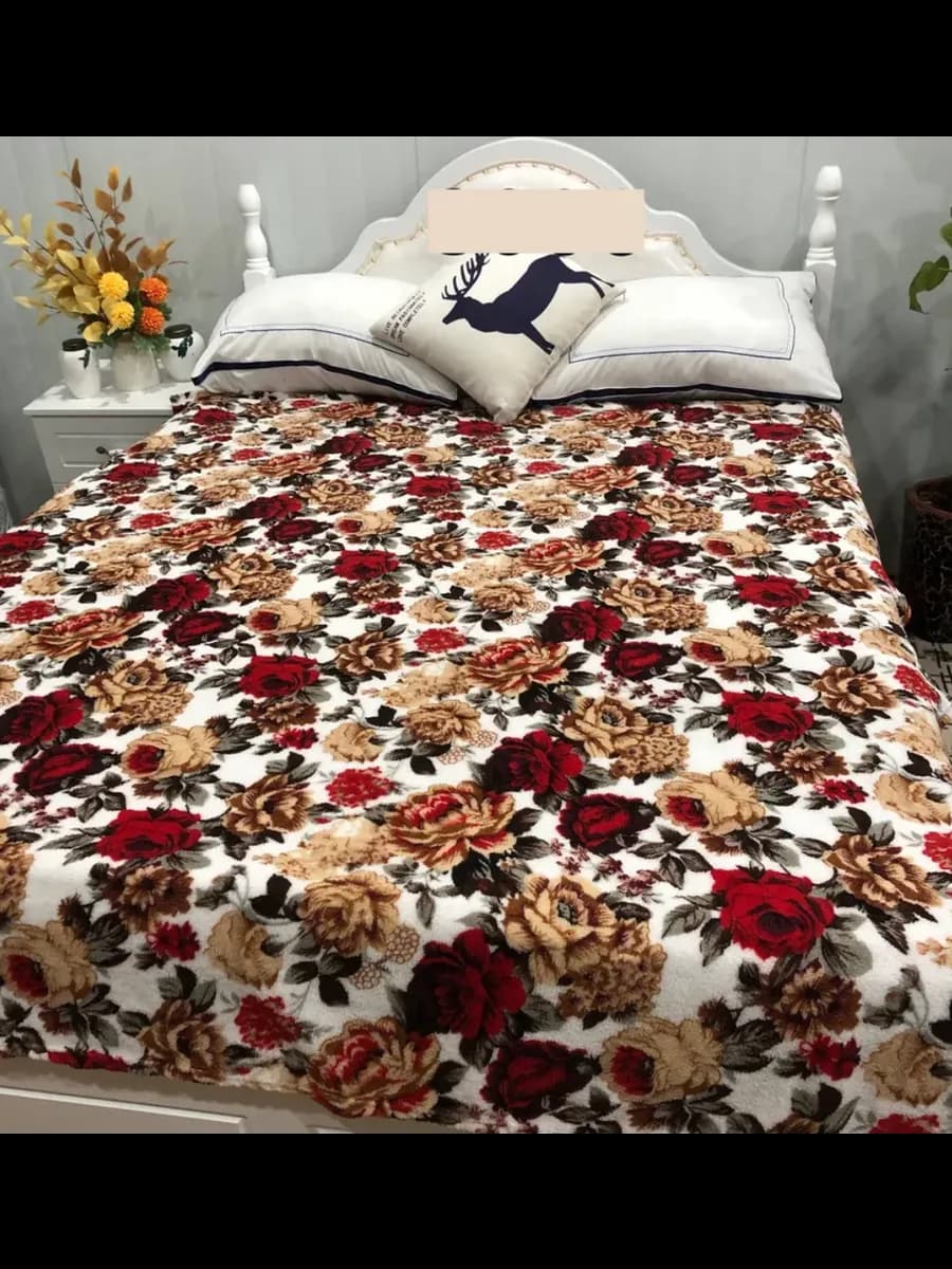 Плед покрывало на диван и кровать флис пушистый 180x200