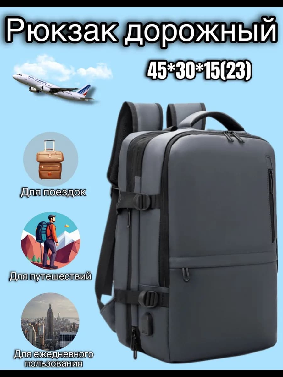 Рюкзак ручная кладь дорожный для путешествия ноутбука учебы