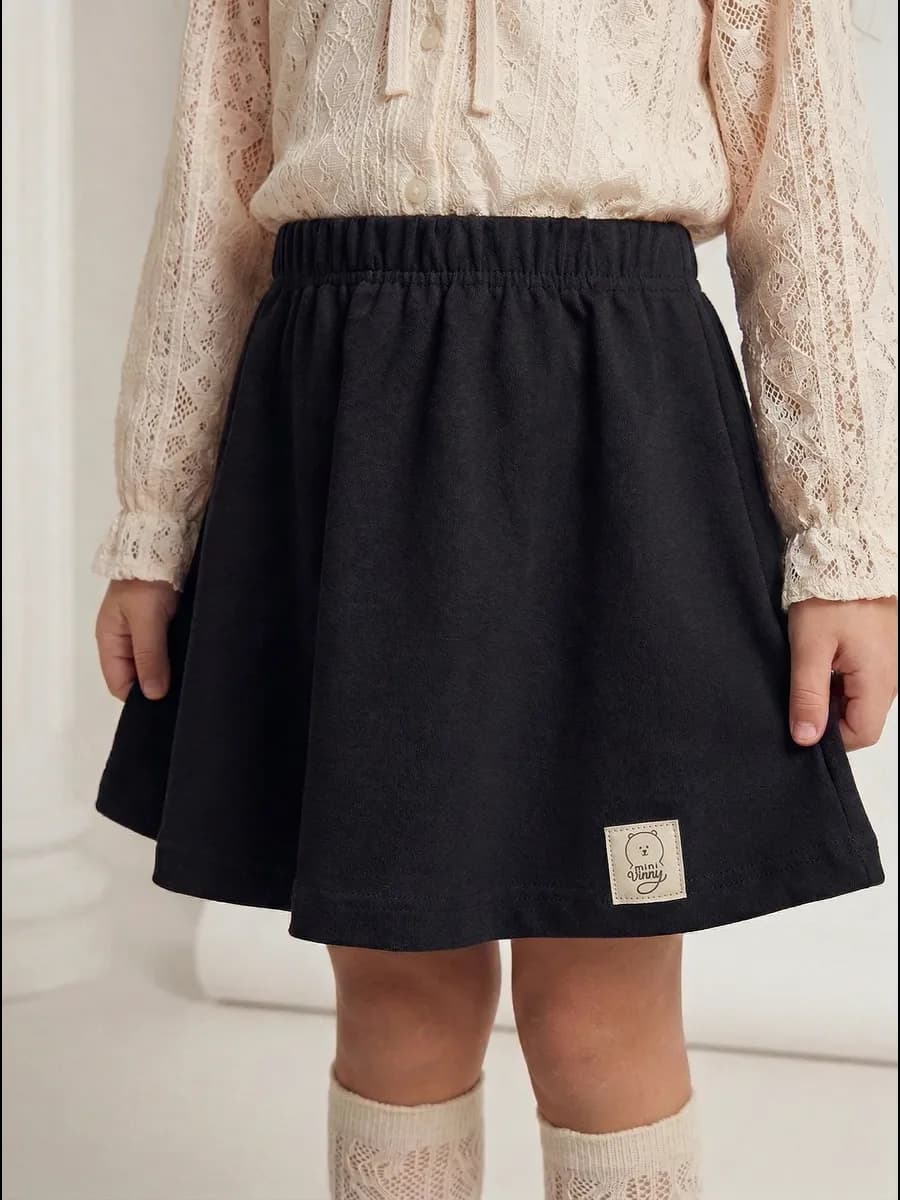 Юбка черная в садик