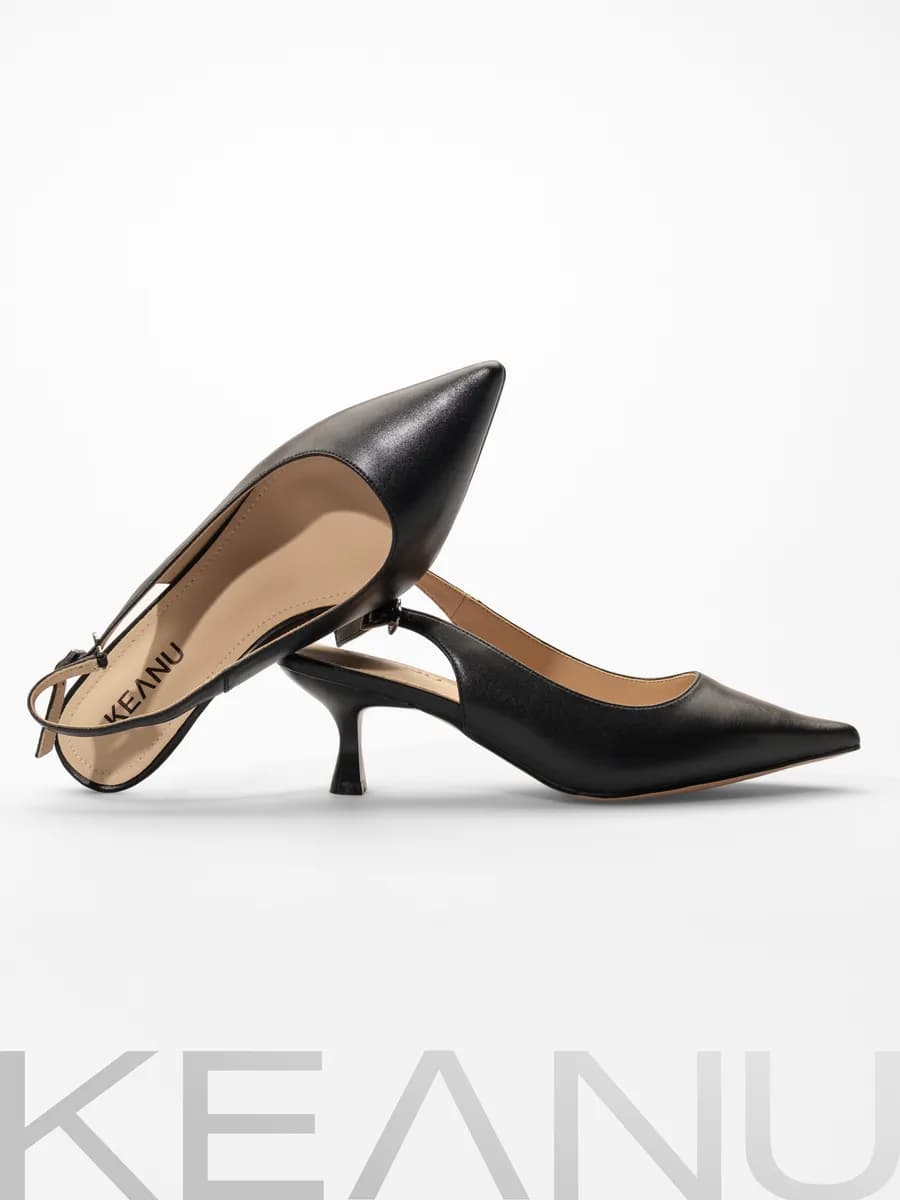 Туфли на каблуке открытая пятка базовые