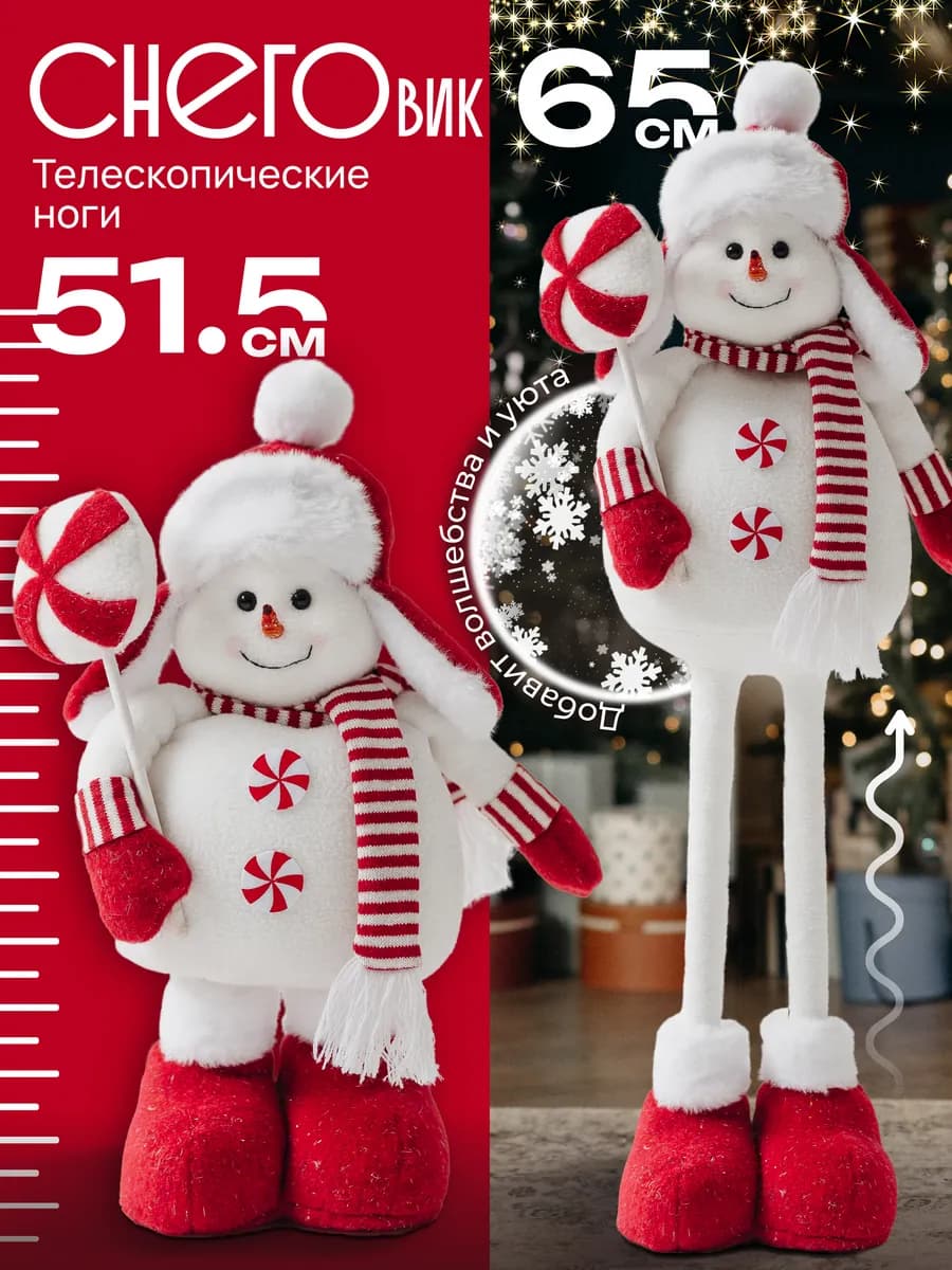 Фигурка новогодняя снеговик под елку декоративный для детей