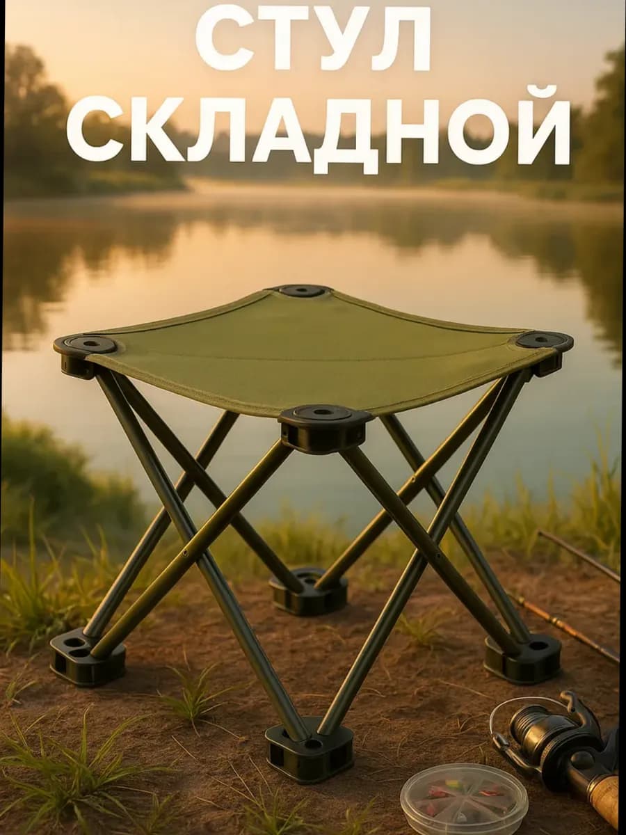 Стул складной туристический табурет для рыбалки и отдыха