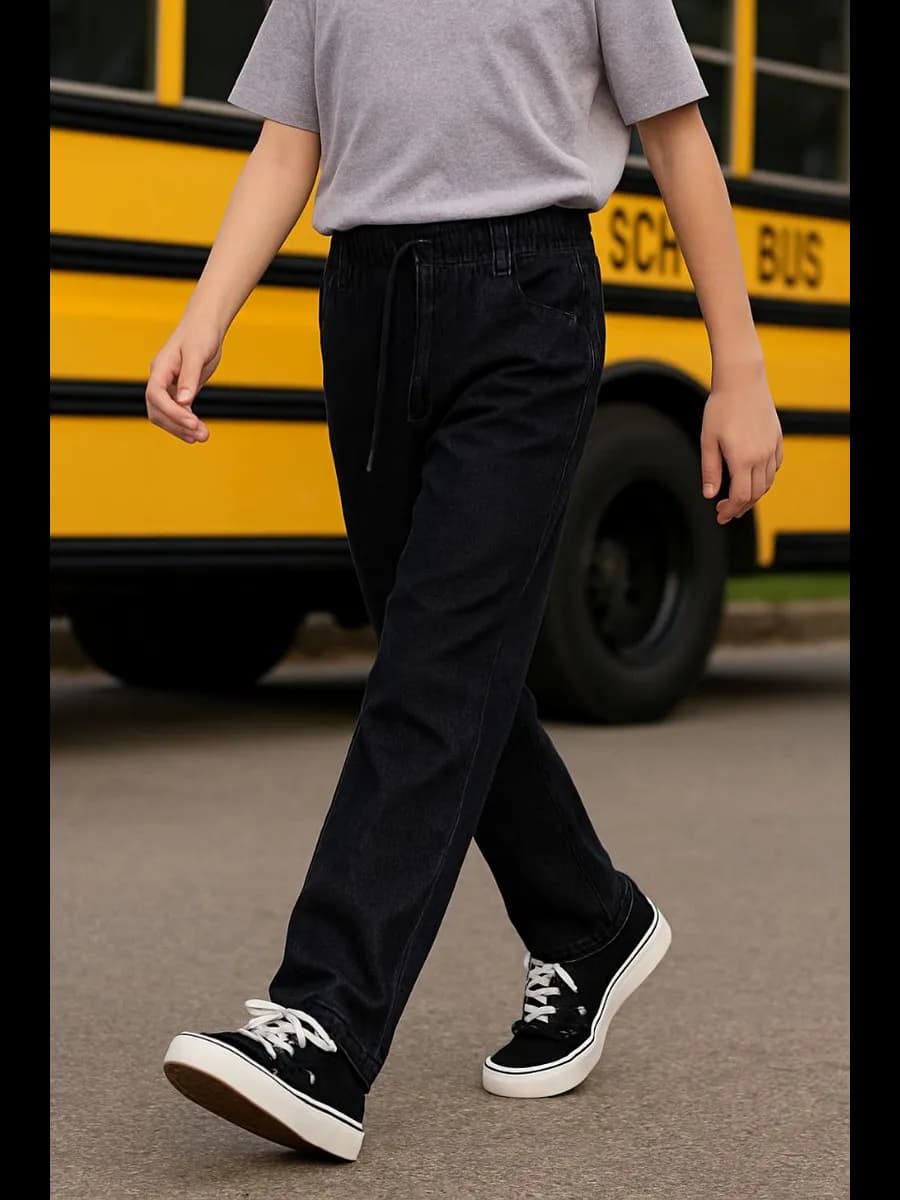 Джинсы детские Comfort Fit черные классические прямые