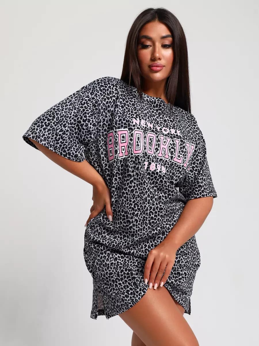 Домашнее платье туника больших размеров новогоднее