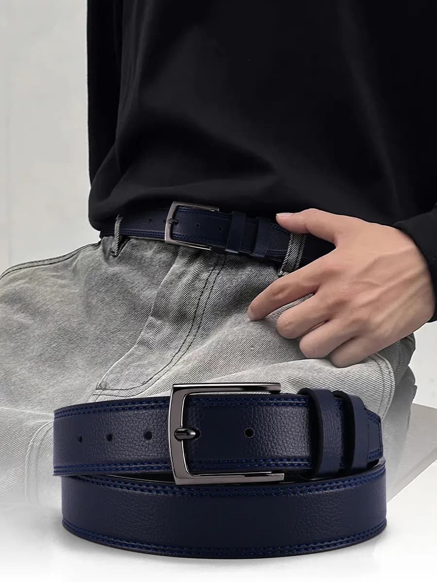 Ремень для джинс и брюк кожаный подарочный набор