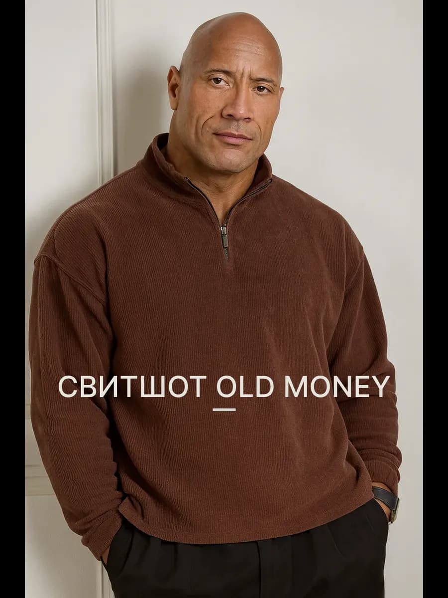 Old money свитшот с воротником на молнии Зип