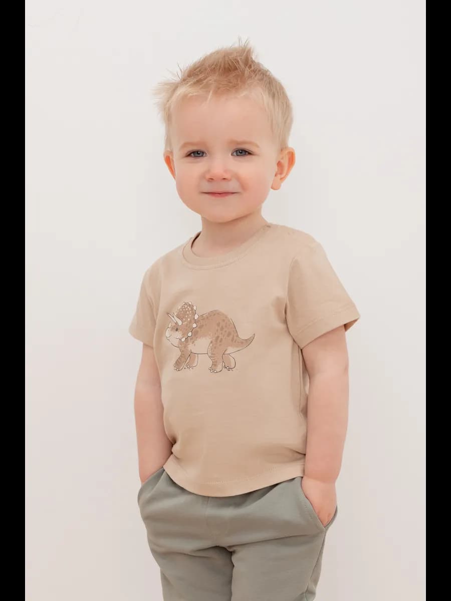 Трикотажная футболка с принтом для малыша хлопок