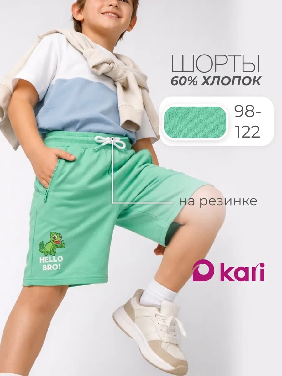 Шорты для мальчика в садик спортивные мятные