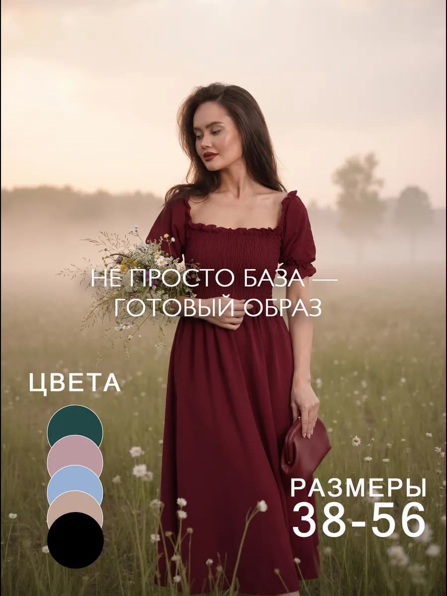 Платье повседневное миди