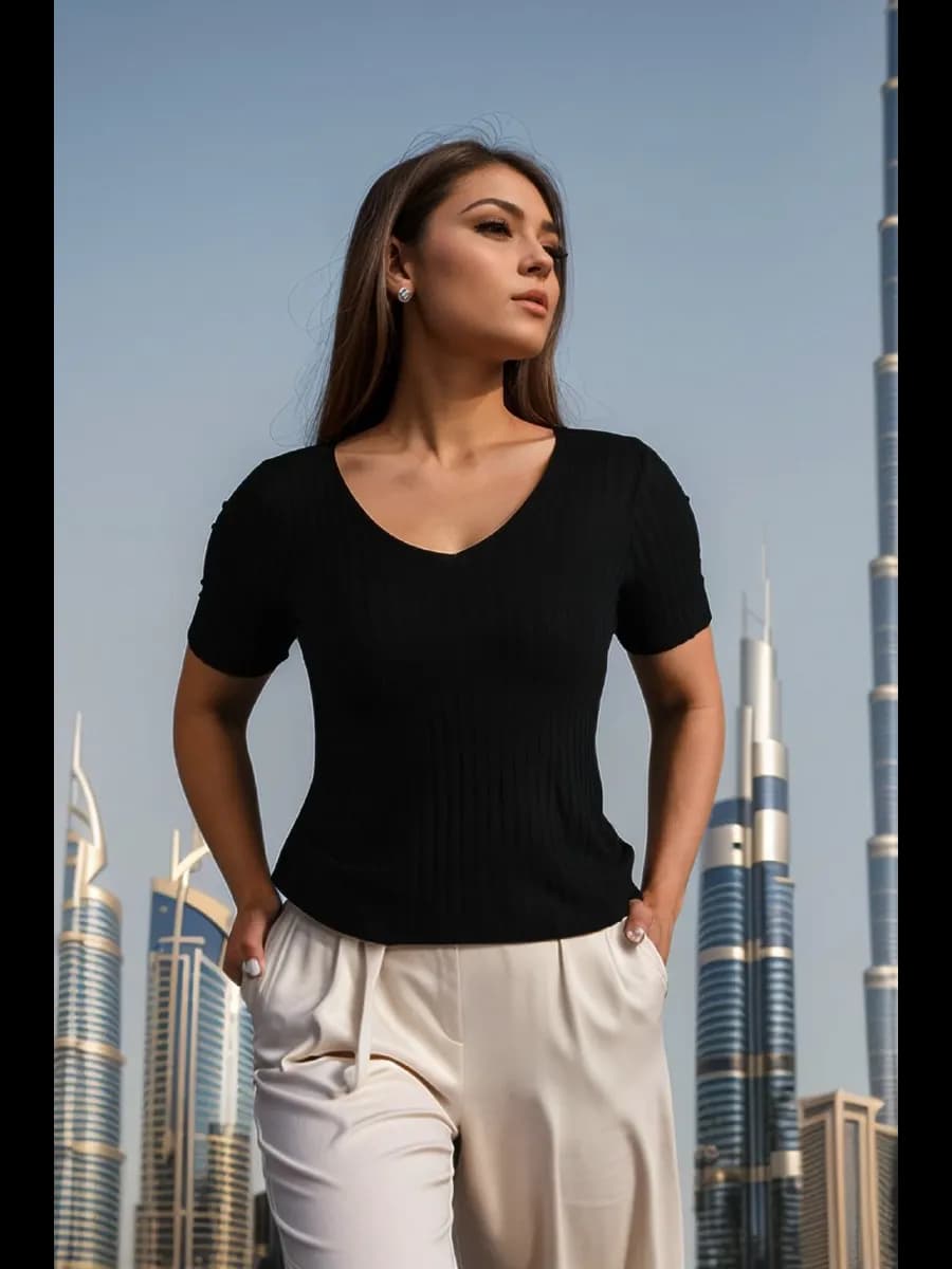 Топ майка в рубчик