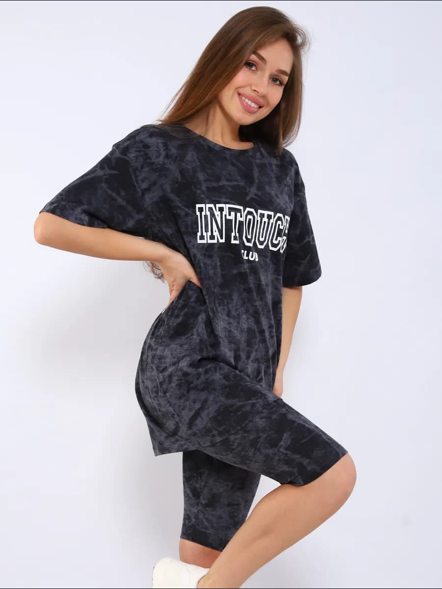 Домашний костюм с велосипедками повседневный