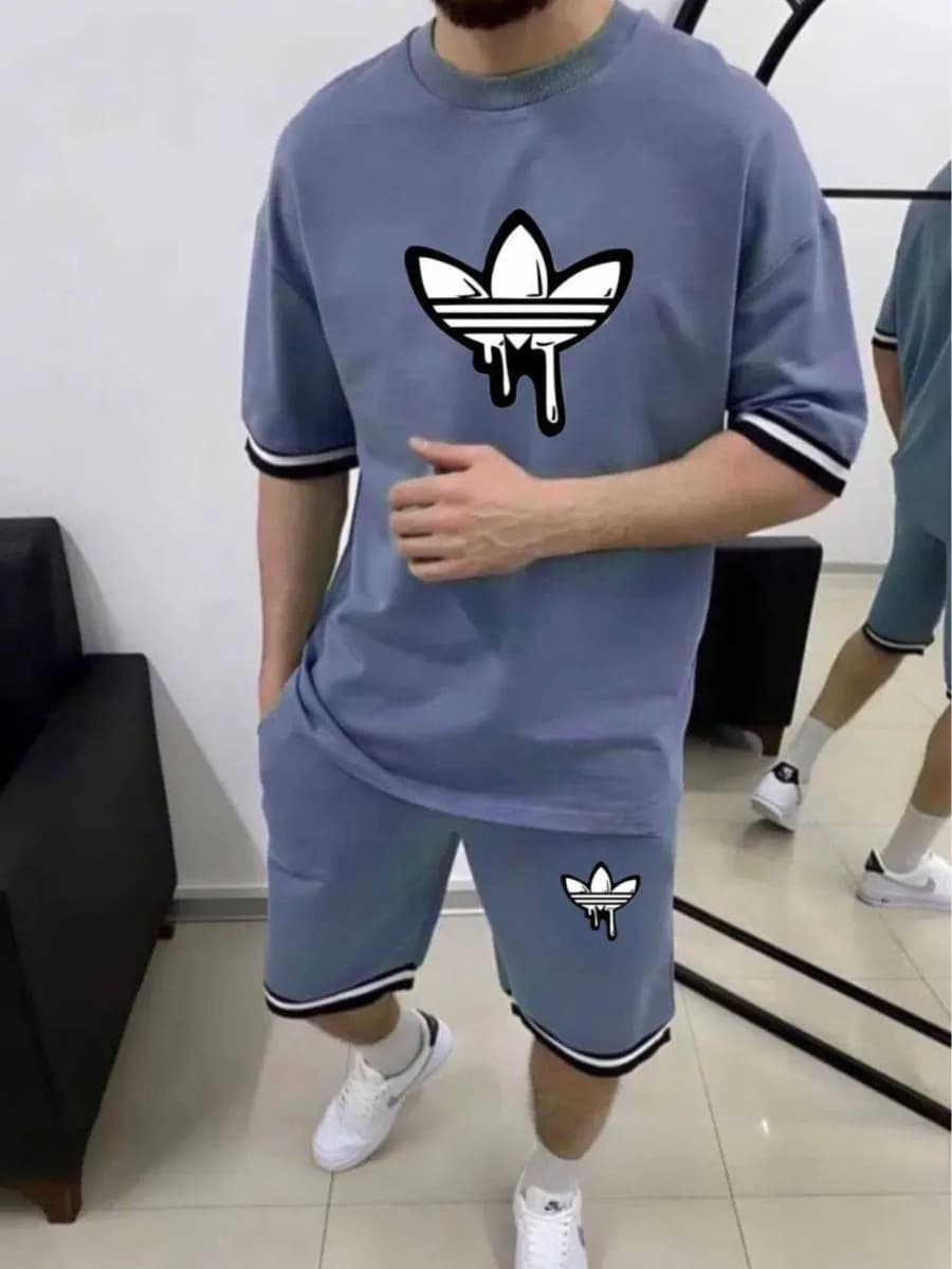 Костюм мужской летний футболка шорты домашний Adidas