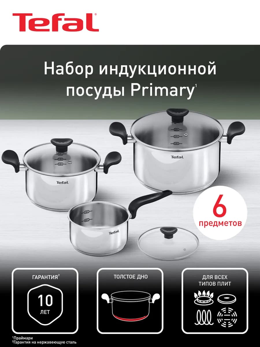 Набор посуды Primary, из нержавеющей стали