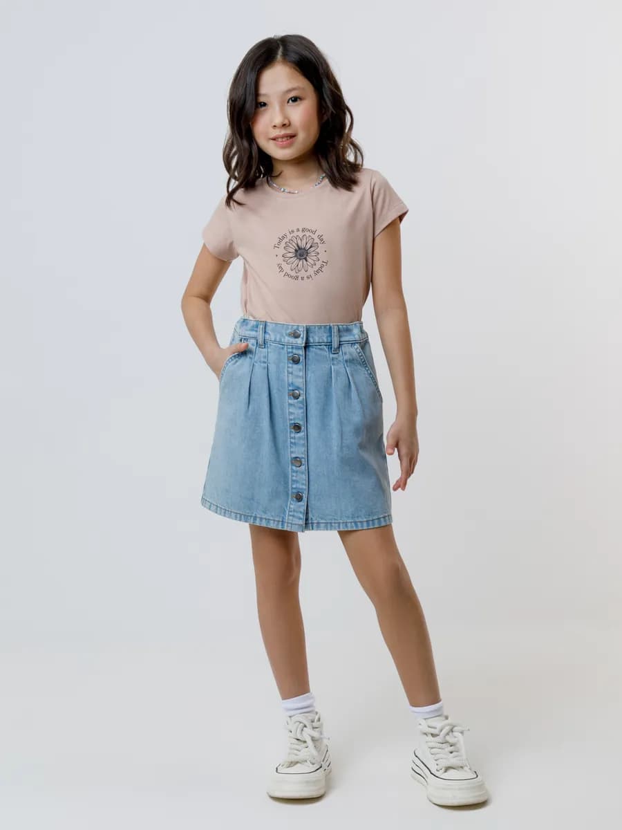 Трикотажная футболка для девочки с принтом хлопок