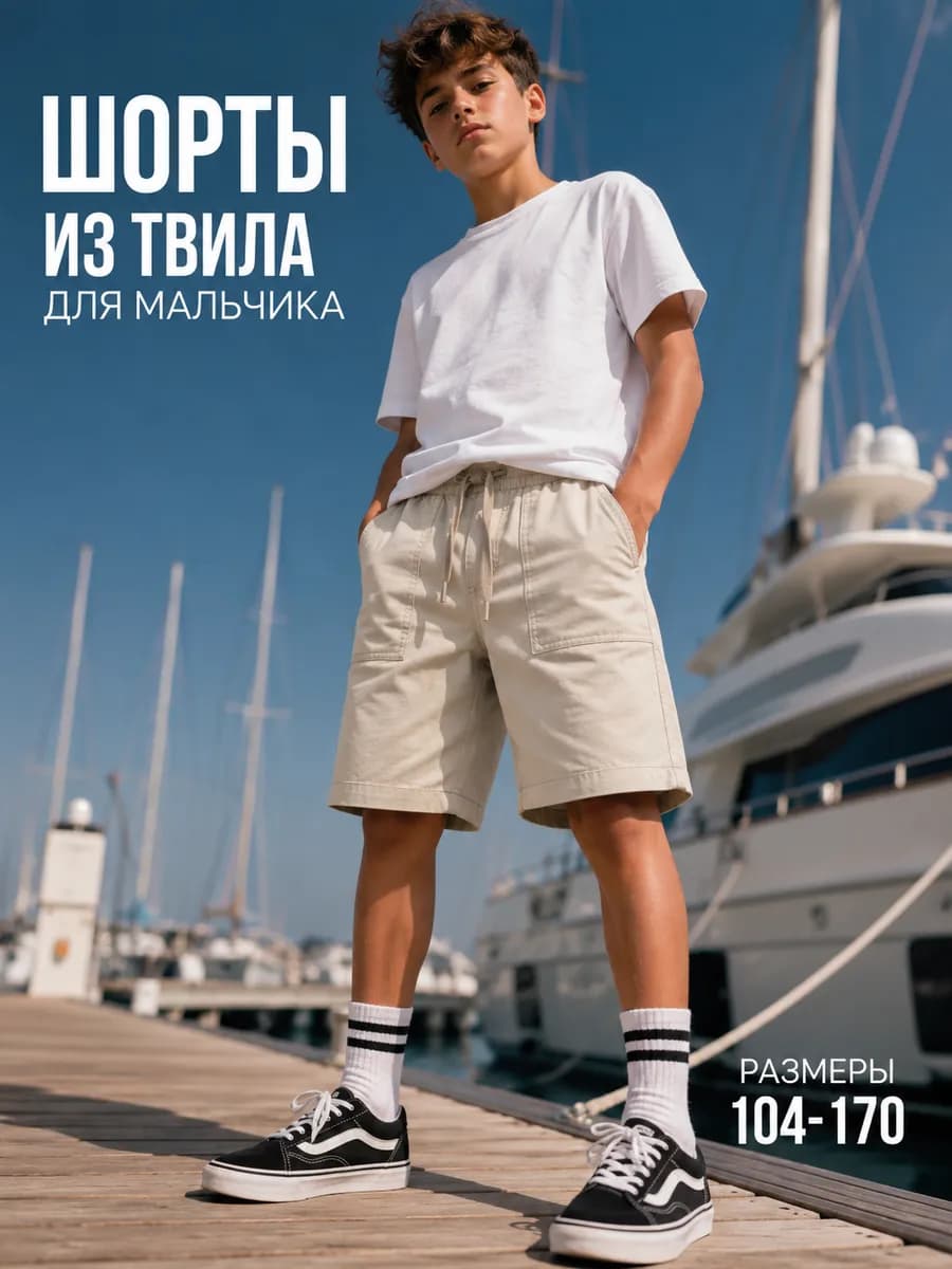 Шорты классические летние детские хлопковые