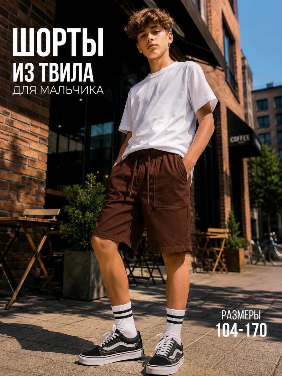 Шорты классические летние детские хлопковые