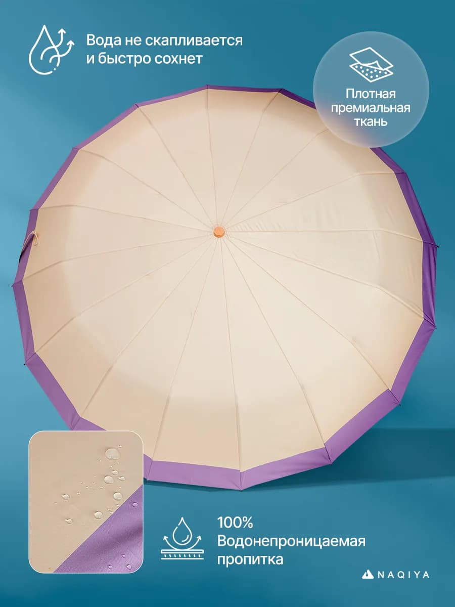 Зонт автомат антиветер усиленный 16 спиц большой купол