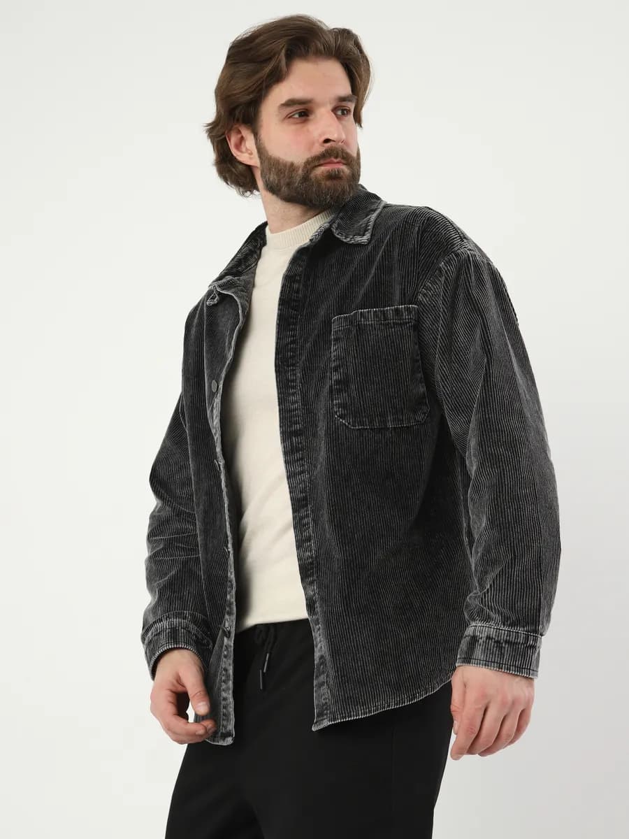 Рубашка вельветовая оверсайз с длинным рукавом