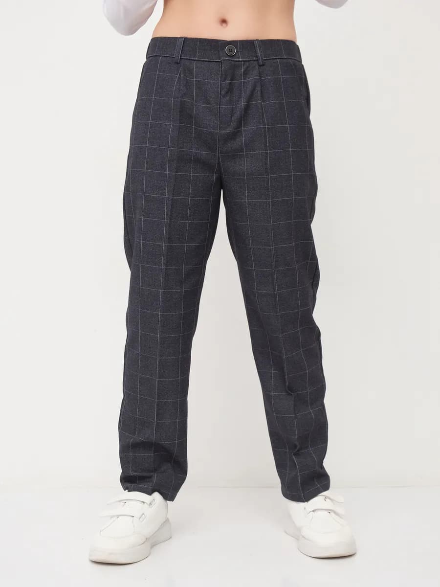 Школьные Брюки в клетку для Мальчика Классические Штаны
