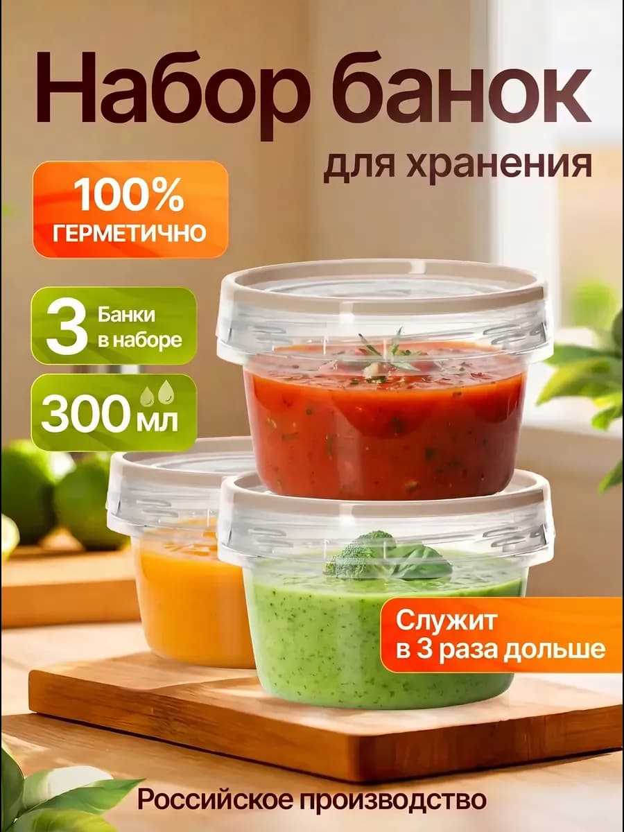 Контейнеры банки пластиковые для хранения
