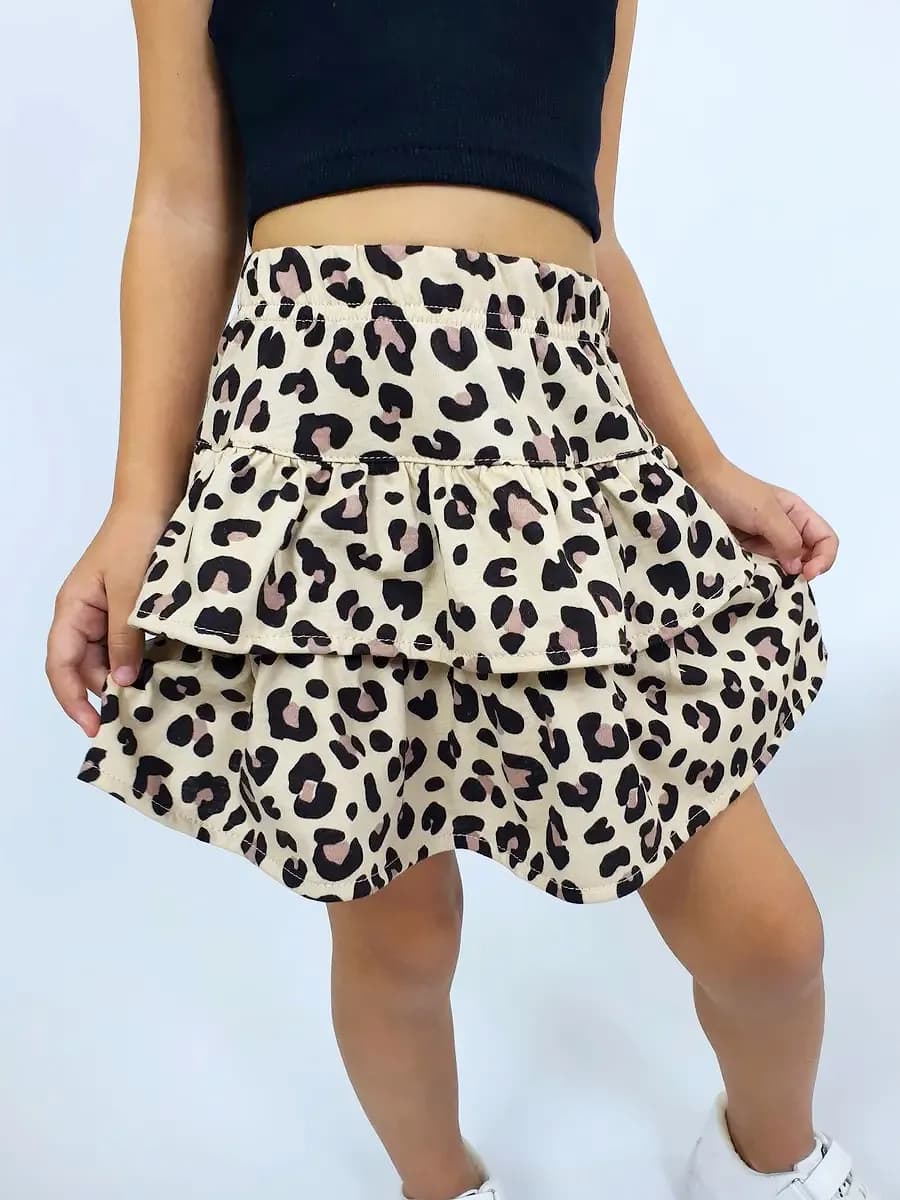 Юбка трикотажная с воланами в садик для детей