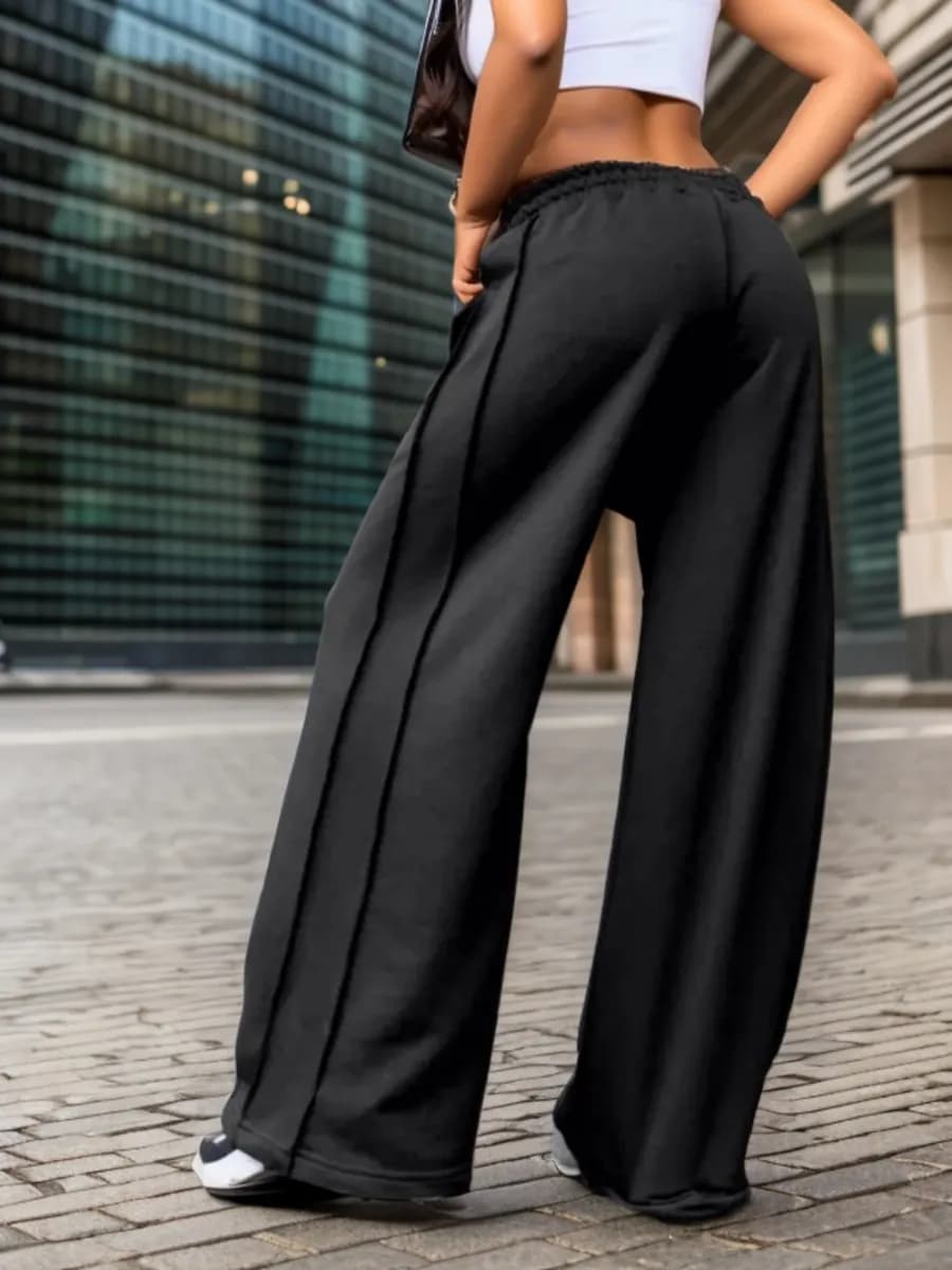 Брюки спортивные широкие оверсайз палаццо джоггеры - фото 1