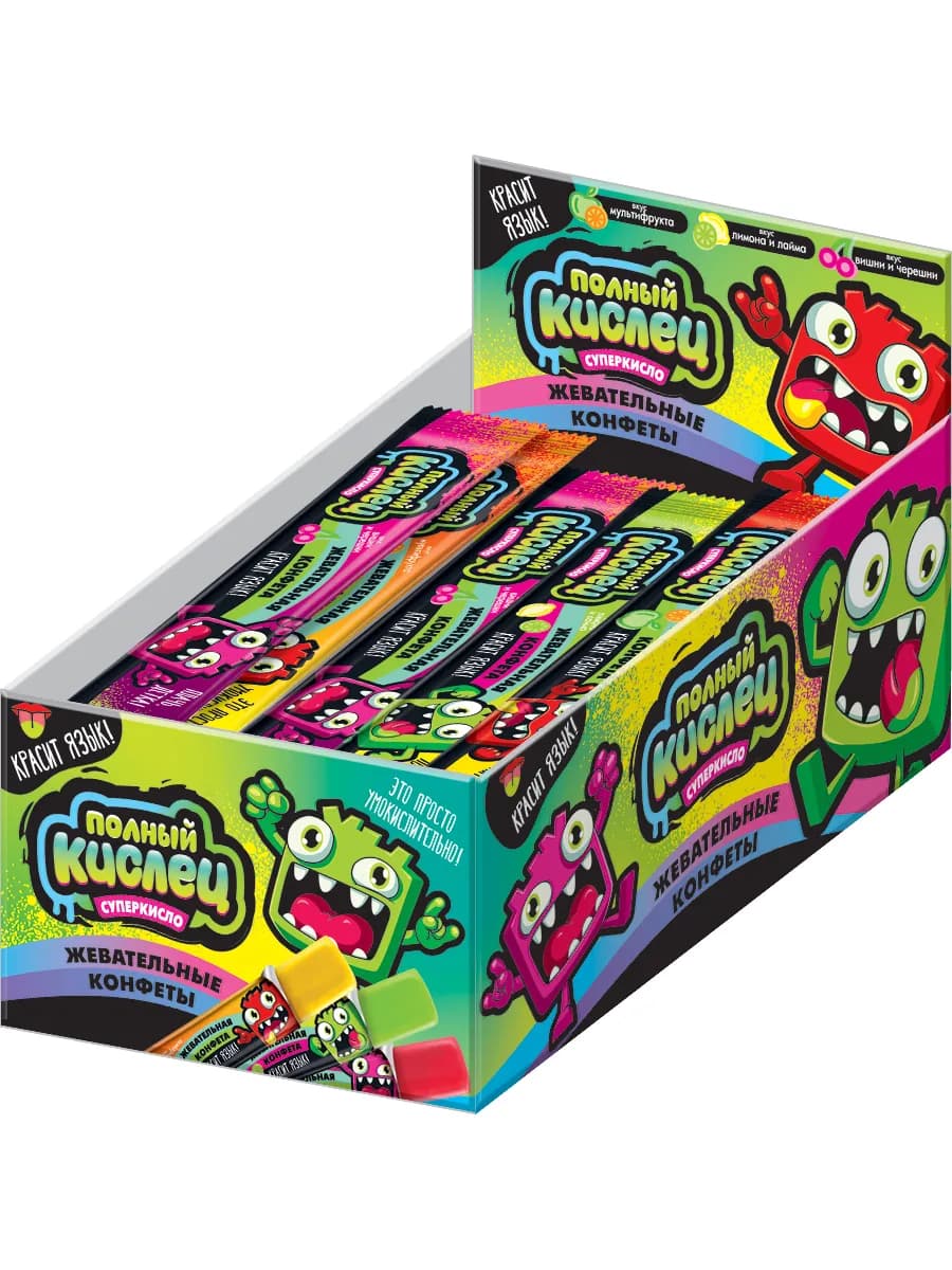 Жевательная конфета Полный Кислец, 50 шт по 18 г