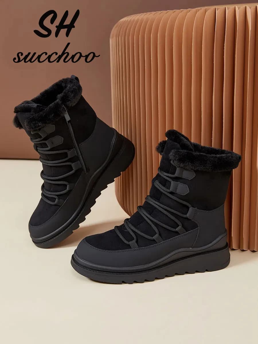 ботинки зимние на платформе - фото 1