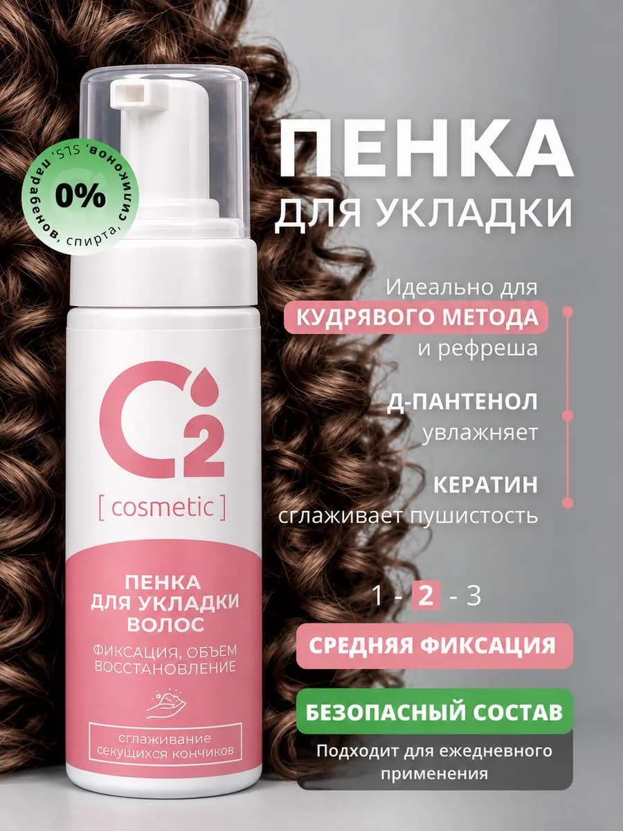 Пенка для укладки и фиксации волос 150 мл