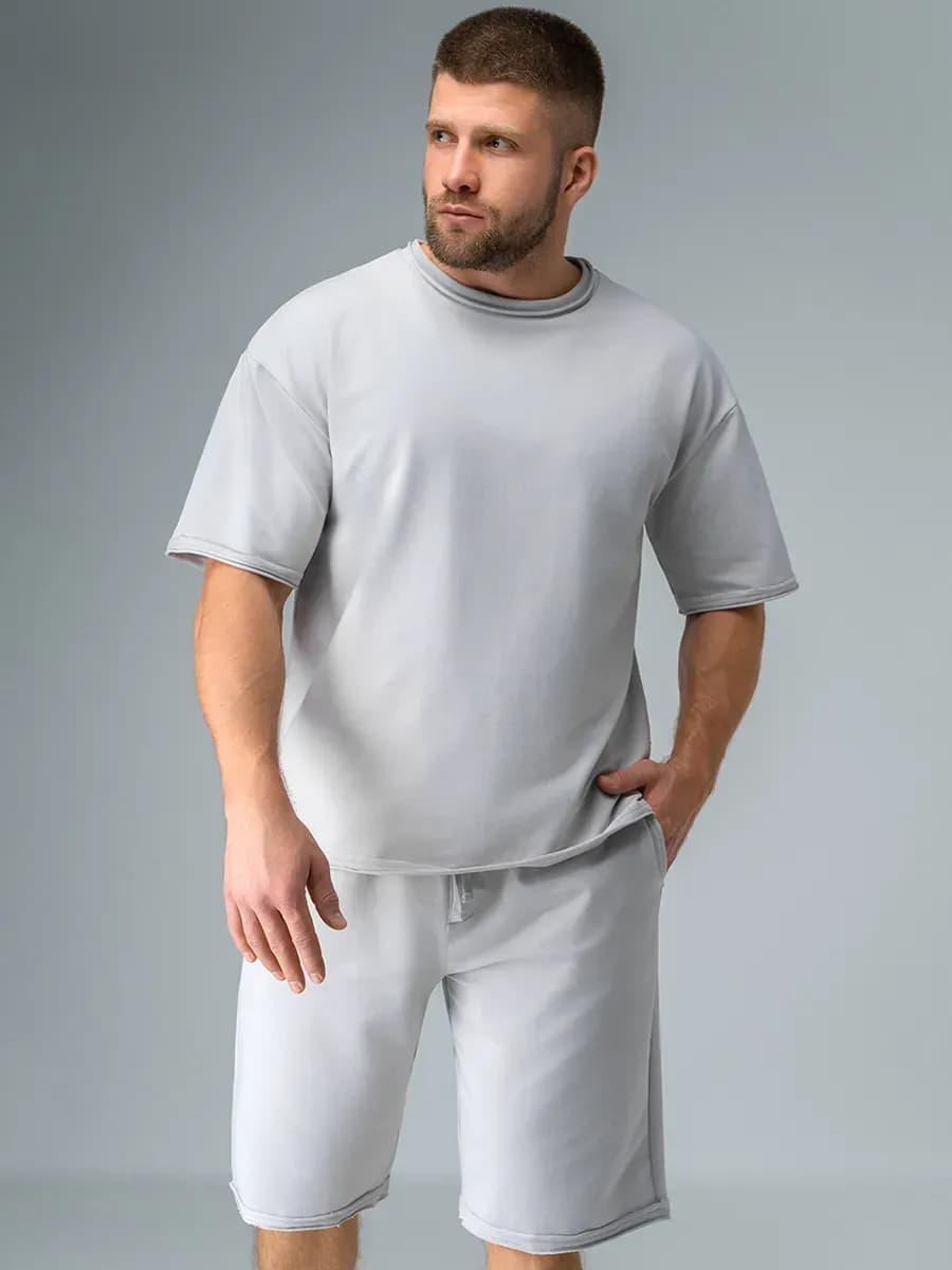 Костюм спортивный футболка и шорты из футера