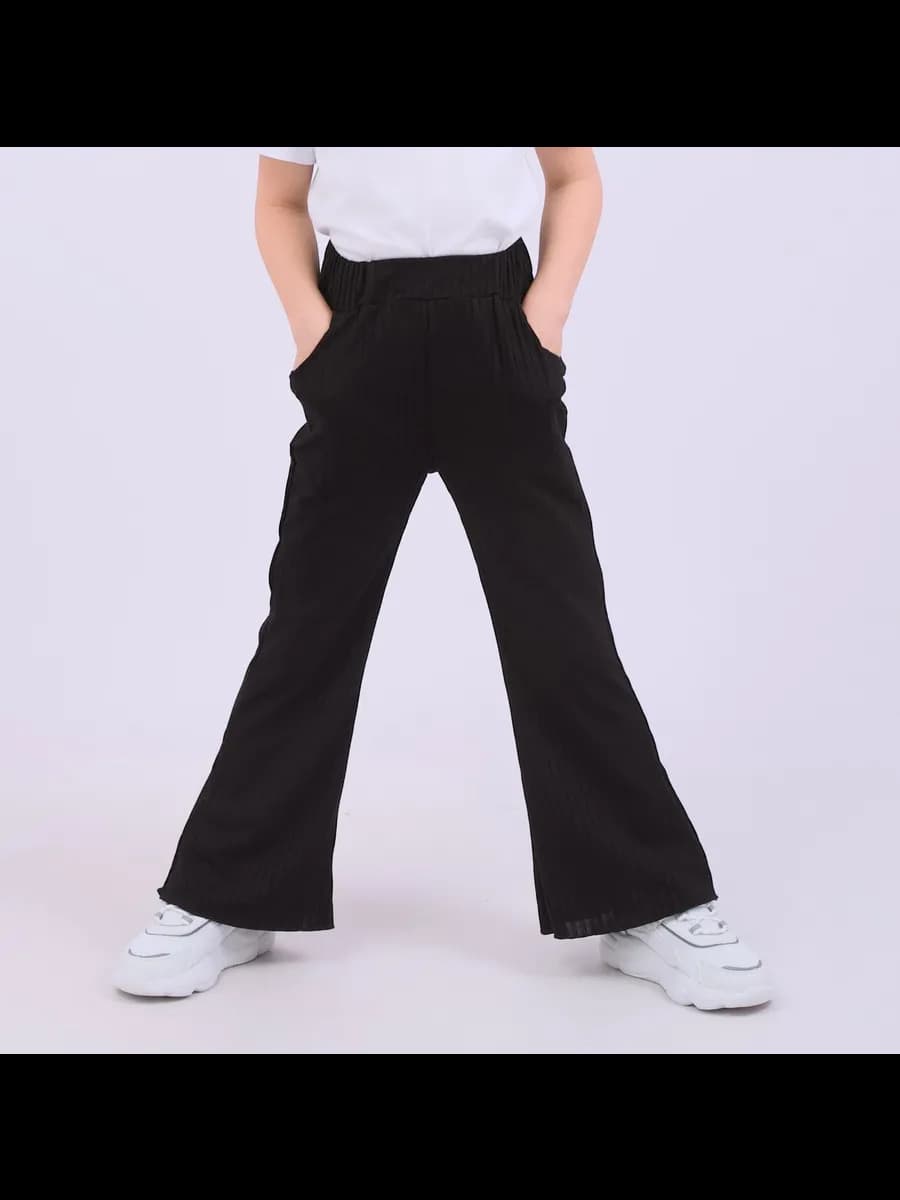 Брюки клеш в рубчик