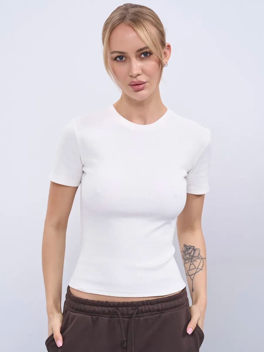 Футболка скимс базовая в рубчик