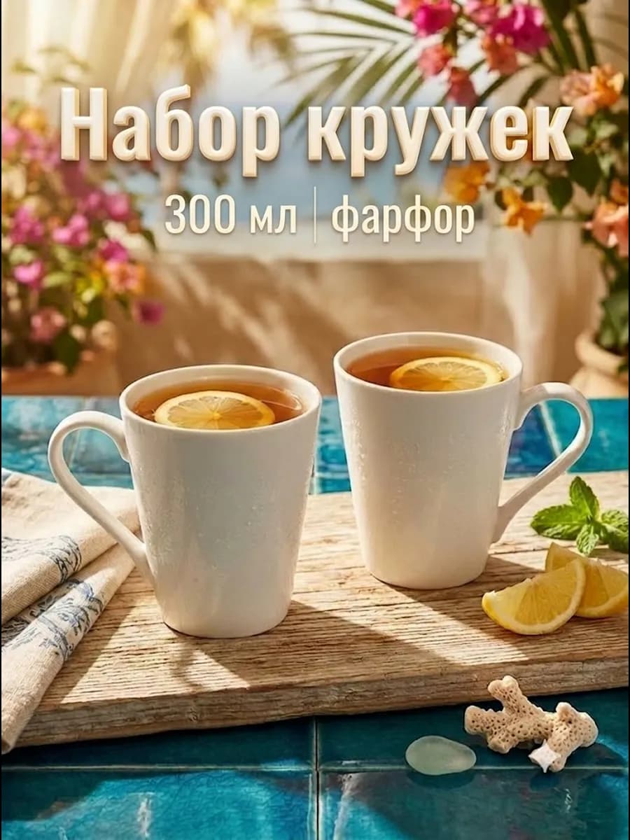 Кружки для чая и кофе 2 шт "English tea" 300 мл подарочные