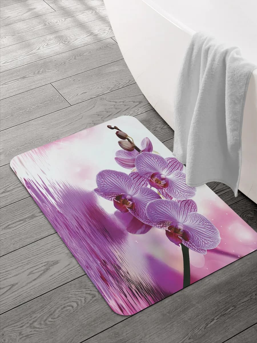 Коврик для ванной и туалета "Сказочная орхидея" 58x38 см