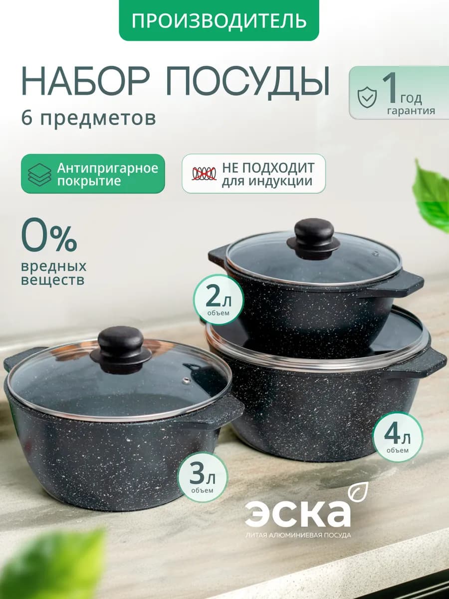 Набор кастрюль с крышками